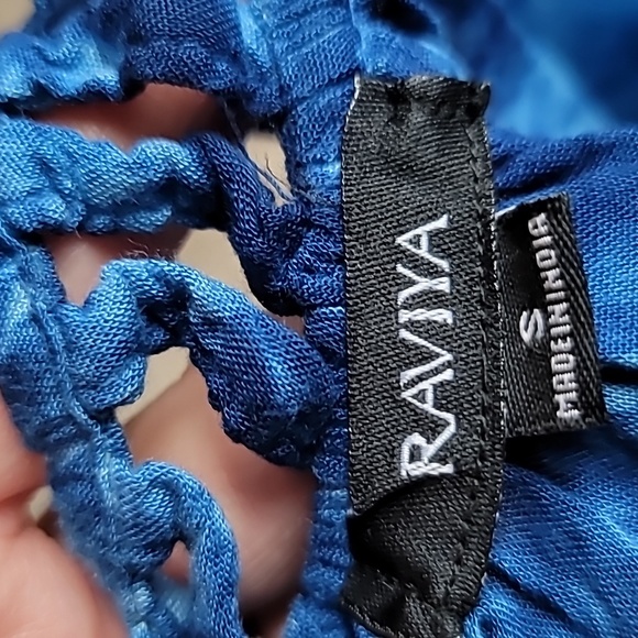 Raviya womens Sm rayon blue tie dye spaghetti straps huge hem width - Picture 6 of 11